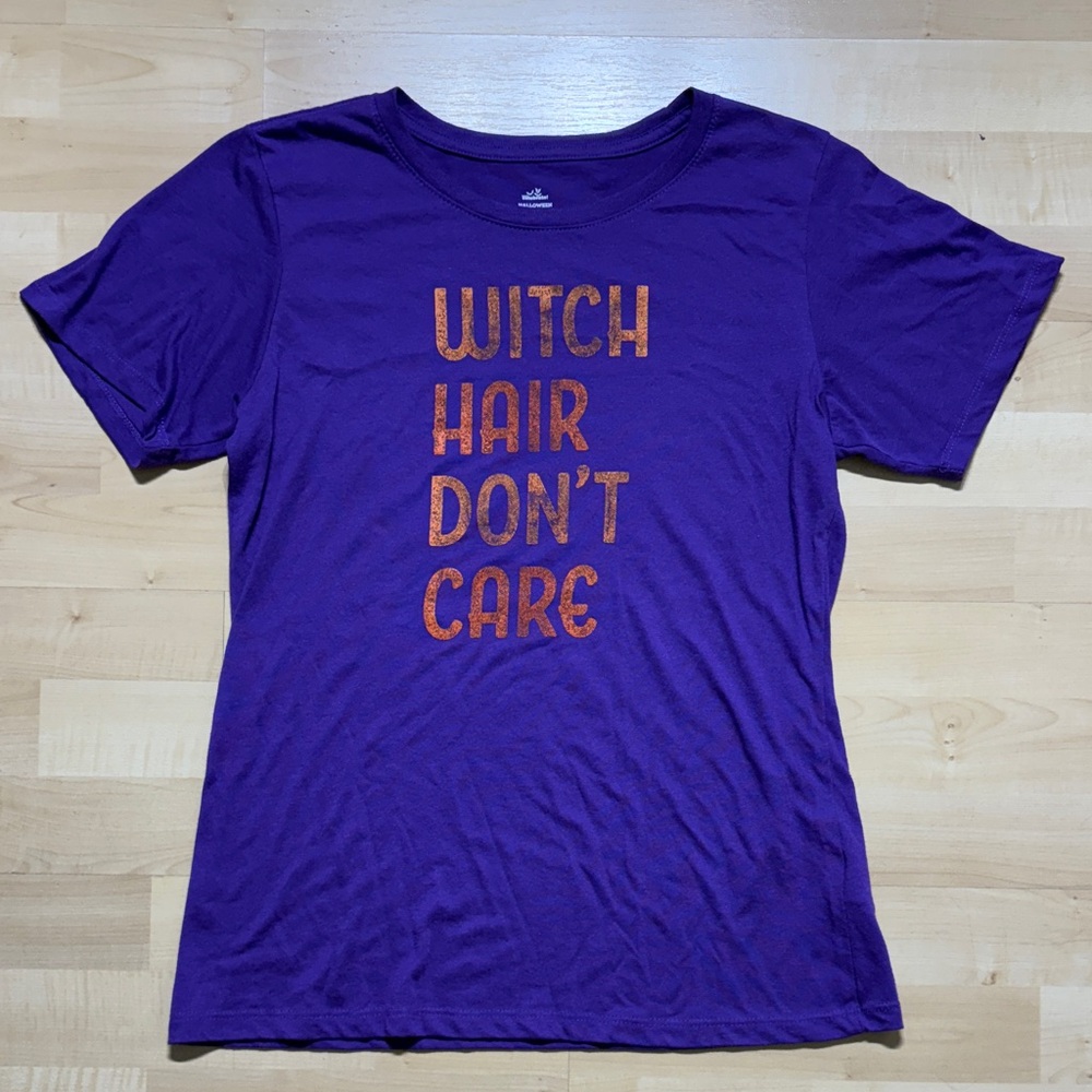 Purple 'Witch Hair Don't Care' Graphic Tee - Women